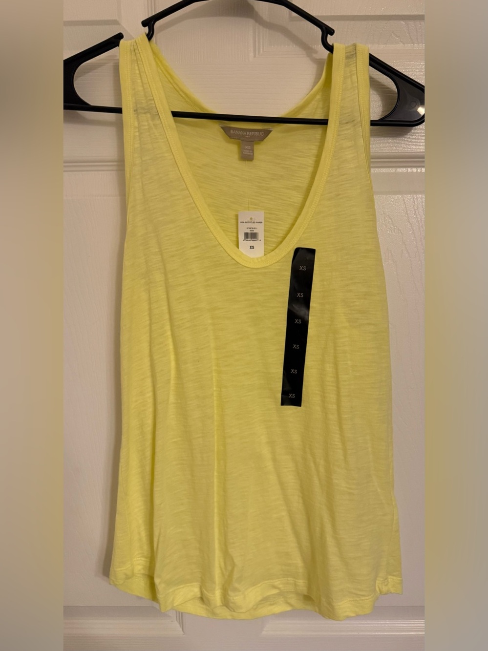 Banana Republic Cotton Light Yellow Scoop Neck Tank
